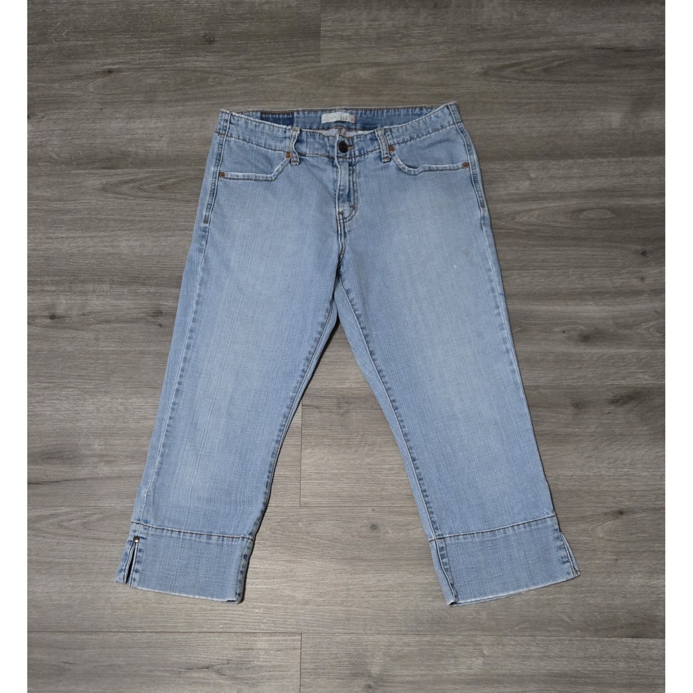 Levis Jeans Womens 8 Capri Straight Leg 515 Mid Rise Stretch Blue Denim Pants
